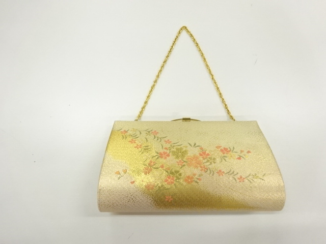 リサイクル　枝垂れ桜模様織出し和装バッグ